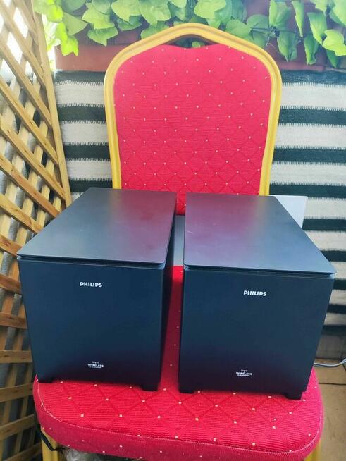 Subwoofer kolumny czarne głośniki Philips do wieży magnetofonu