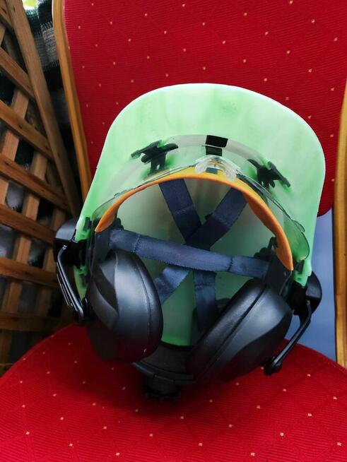 Kask Budowlany Ochronny Nauszniki Słuchawki Okulary ochronne