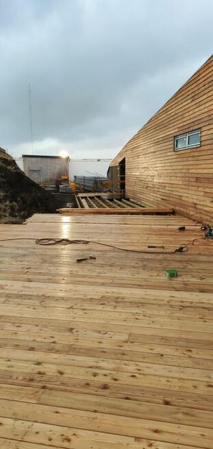 Dachy, domy szkieletowe, tarasy, altany, pergole, sauny