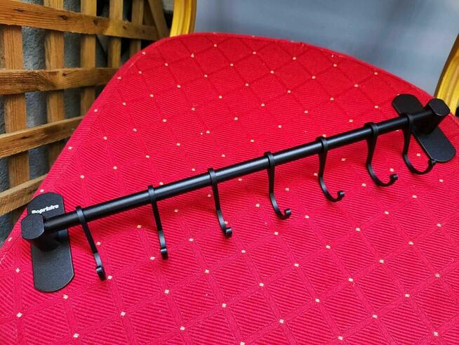 Reling Kuchenny Czarny Vintage Wieszak do kuchni łazienki