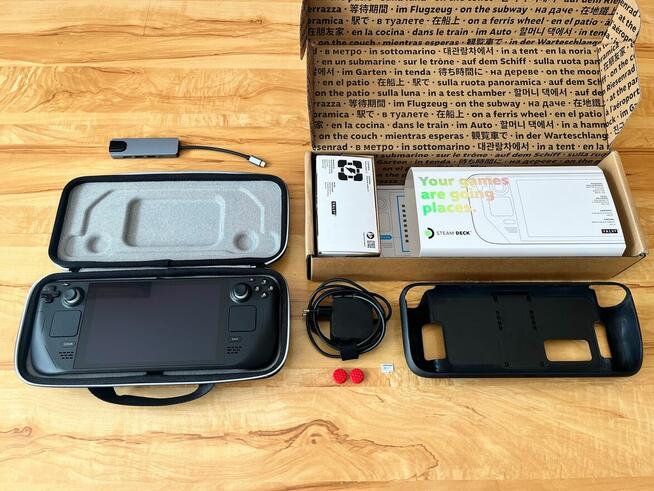 Steam Deck LCD 512GB+256GB+Etui+Stacja+Nakładki Bateria 100%