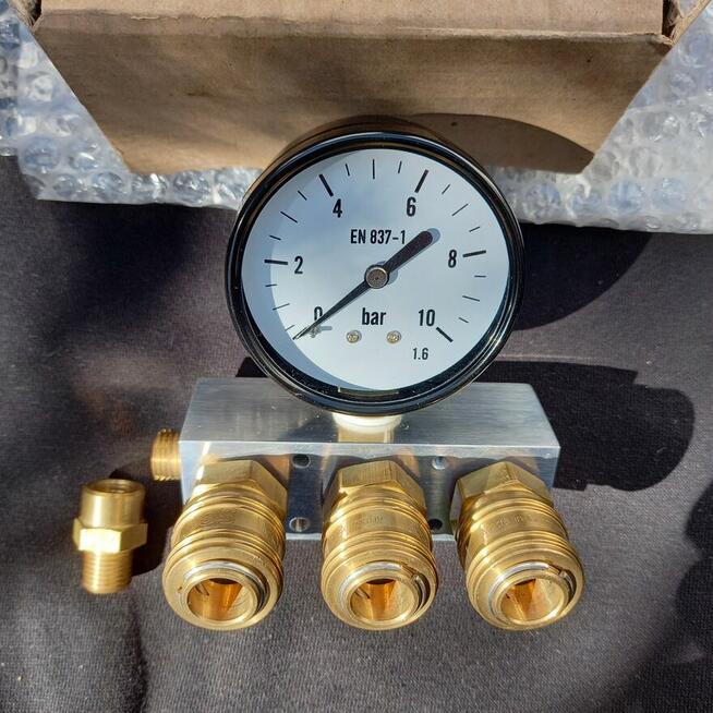 kolektor rozdzielacz pneumatyczny RECTUS manometr klasy 1.6