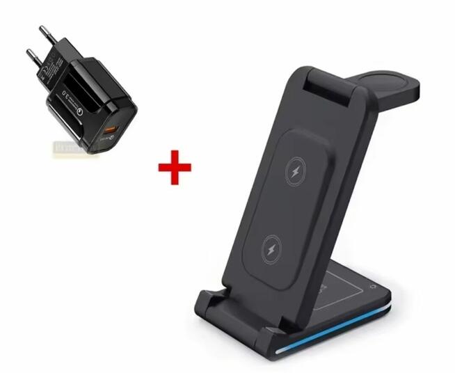 Wielofunkcyjna bezprzewodowa podstawka ładująca 3 w 1 z lamp