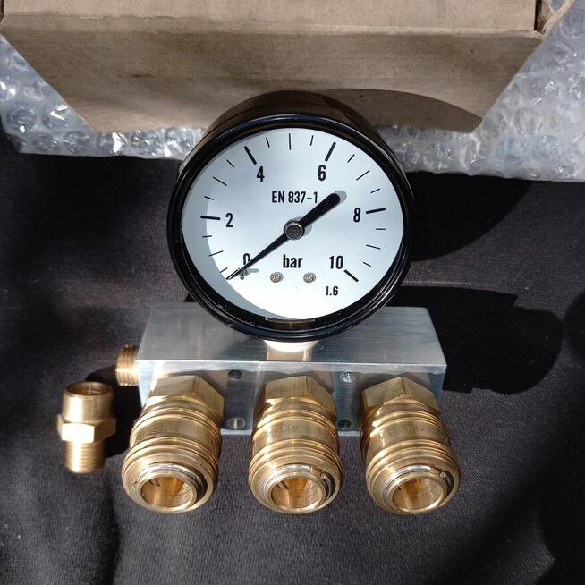 kolektor rozdzielacz pneumatyczny RECTUS manometr klasy 1.6