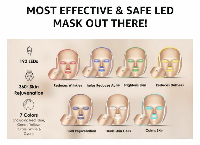 Maska Do Twarzy Z Terapią Światłem LED Dermawave 7 Colors