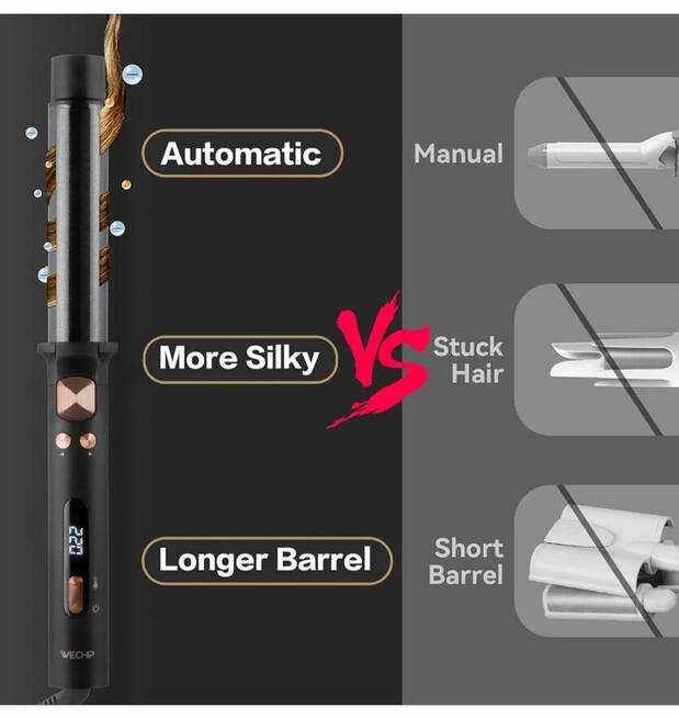 LOKÓWKA DO WŁOSÓW WECHIP 32 mm OBROTOWA WYŚWIETLACZ 140-220