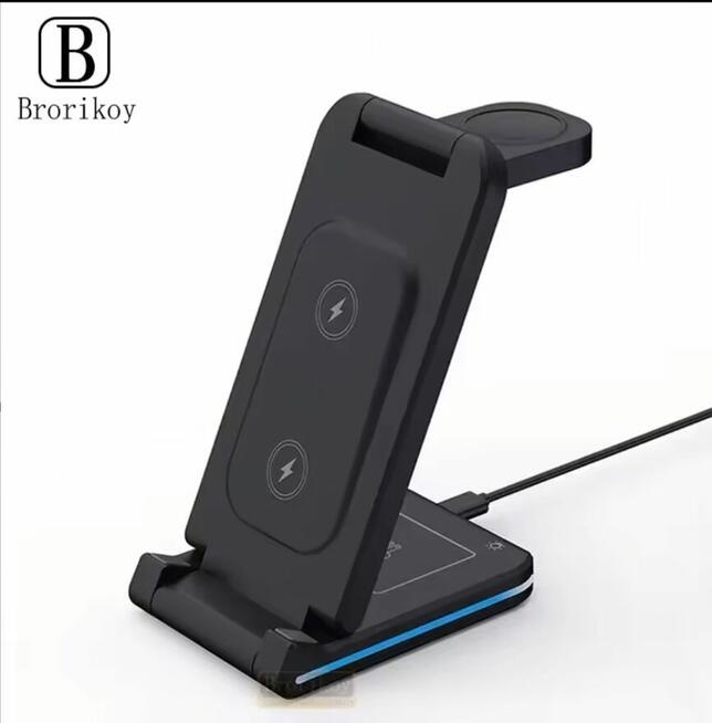 Wielofunkcyjna bezprzewodowa podstawka ładująca 3 w 1 z lamp