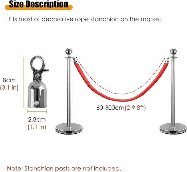 Lina czerwona linka do słupka do hotelu kina teatru sznur