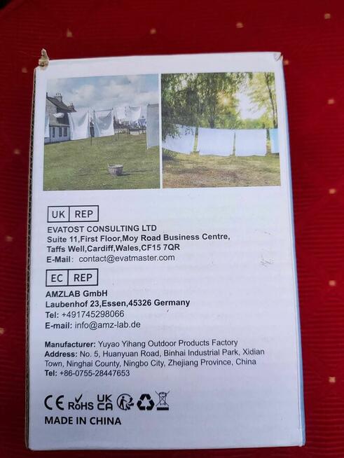 Linka do Prania podróżna przenośna Kempingowa turystyczna