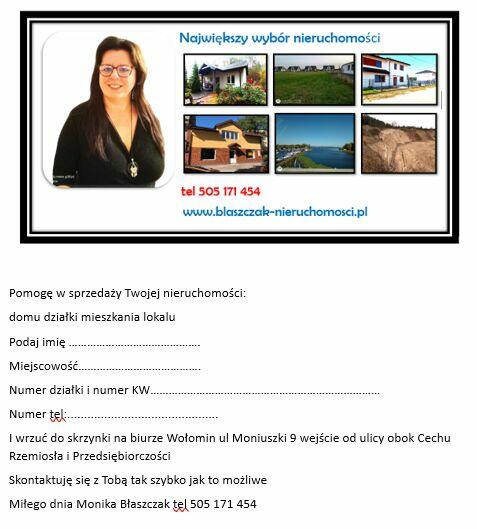 Działka budowlana 1270m Wołomin ok Sasina Lwowska