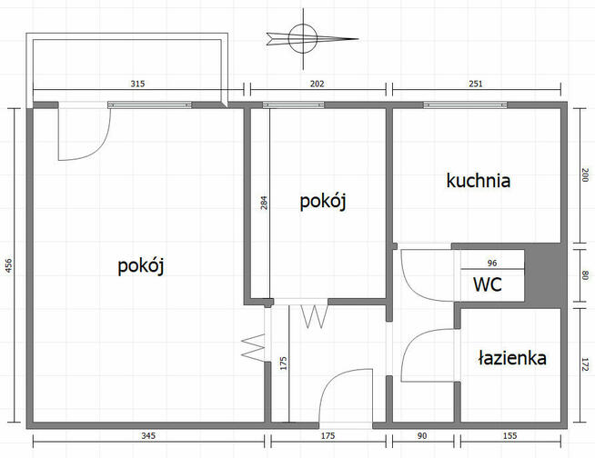 2 pokojowe mieszkanie z balkonem - bezpośrednio