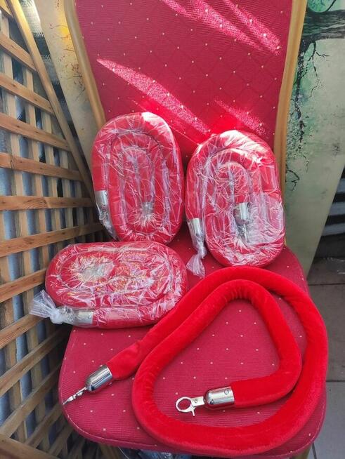 Lina czerwona linka do słupka do hotelu kina teatru sznur