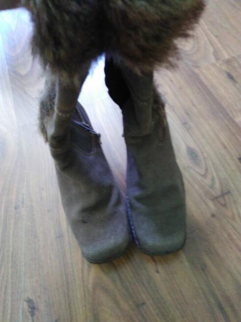 zamszowe buty zimowe, rozmiar 40