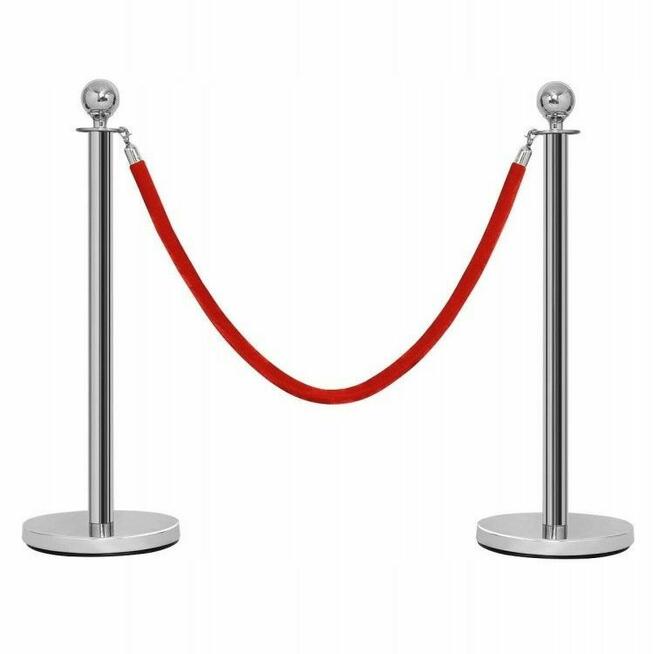 Lina czerwona linka do słupka do hotelu kina teatru sznur