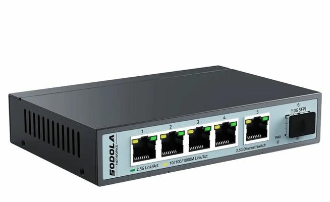 PRZEŁĄCZNIK SIECIOWY CZARNY- 6 PORTÓW FIRMY SODOLA