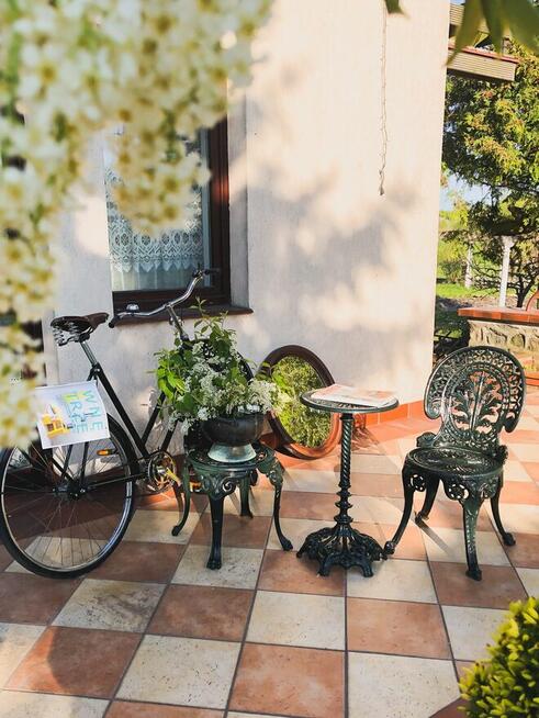 stolik kawowy żeliwny kwietnik dekoracja