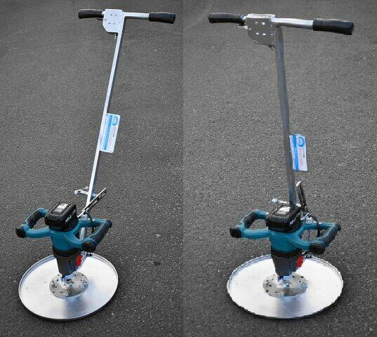 Two-speed cordless manual trowel with „400” disc