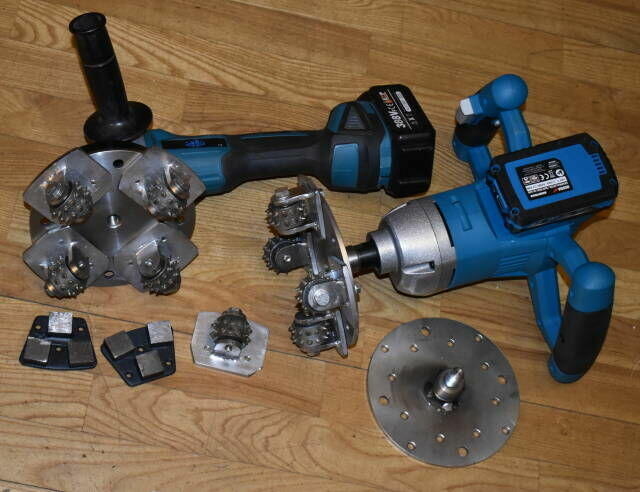 Two-speed cordless manual trowel with „400” disc