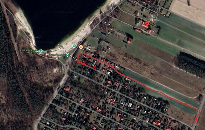 Działka z domem przy jeziorze Piaseczno