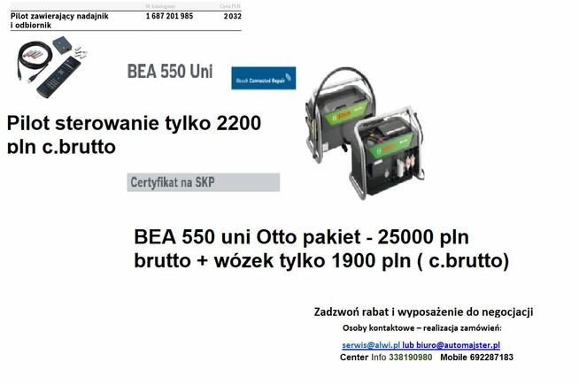 BOSCH BEA 550 - zestaw do analizy spalin SKP 20.000 pln