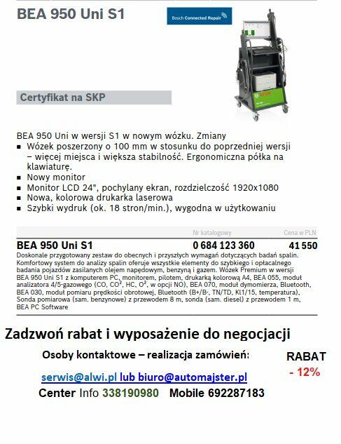 BOSCH BEA 550 - zestaw do analizy spalin SKP 20.000 pln