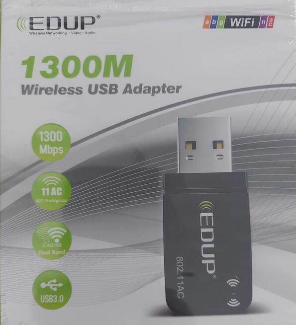 ADAPTER SIECIOWY FIRMY EDUP WIFI USB 3.0 1300 Mbps DONGLE 80