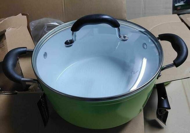 Komplet garnki z powłoką ceramiczną 7el zielone