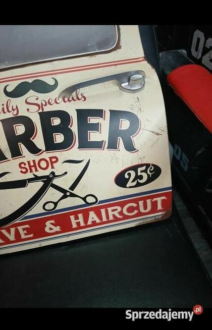 Barber Shop Salon Fryzjerski Piękna Dekoracja Retro Vintage