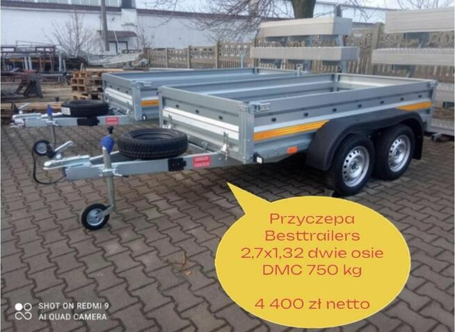 Besttrailers Przyczepa 270x132 DMC 750 kat B kiprowana NOWA