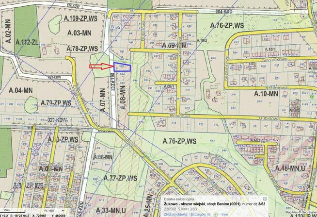 Działka 967 m² MPZP, Banino, pod zabudowę 1-rodzinną/bliźnia