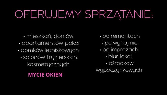 Sprzątanie mieszkań, domów, biur, apartamentów, domków