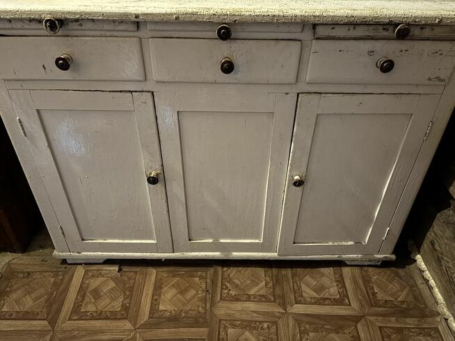 Kredens kuchenny zrobiony przez stolarza lat 60 do renowacji