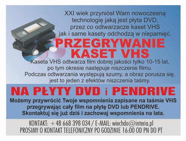 PRZEGRYWANIE KASET VHS NA PŁYTY DVD