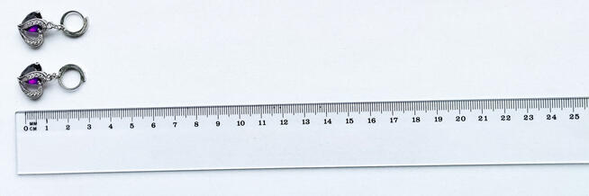 Kolczyki Serce Fioletowe pr.925 - NOWE