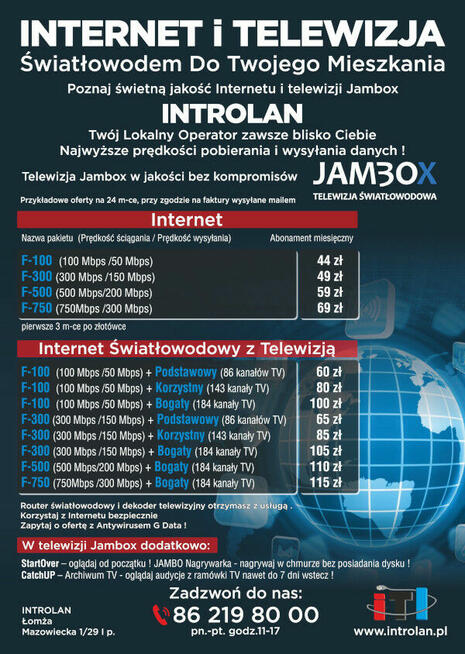 Interet telewizja światłowodowa INTROLAN