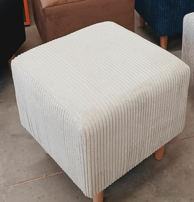 Pufa prążek śmietanka nowe 2 sztuki