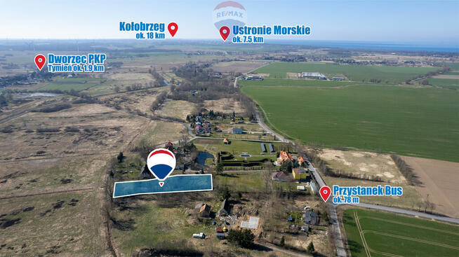 Piękna działka ze stawem, 3 km od morza: Śmiechów