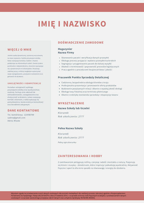 Stworzę Projekty CV