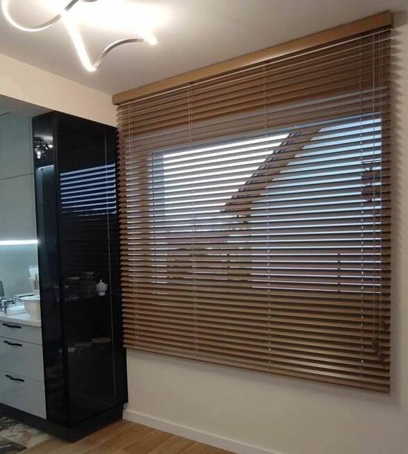 Żaluzje drewniane, bambusowe 50 i 25 mm.