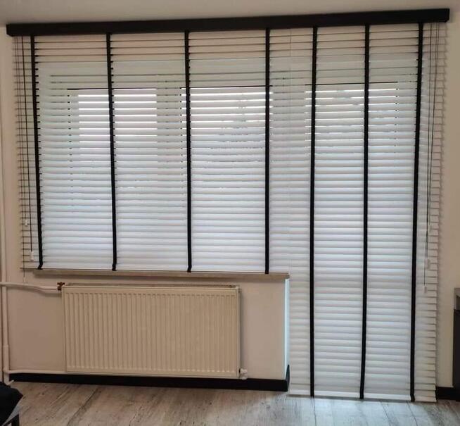 Żaluzje drewniane, bambusowe 50 i 25 mm.