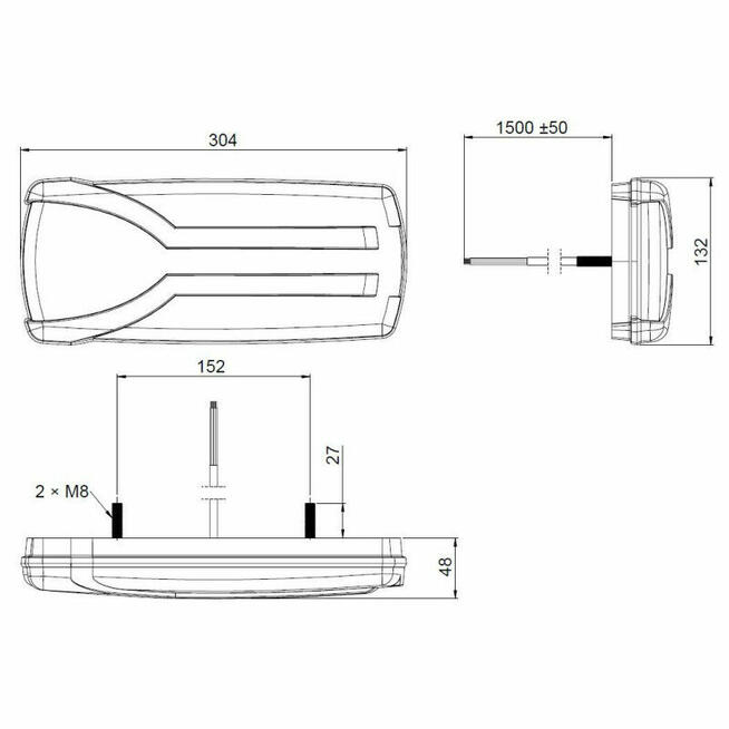 Lampa tylna LED 12V 24V NEON Dynamiczny Kierunek Lewa tył