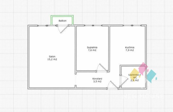 Mikołajki, 2-pok, 36,81 m2, widok na jezioro