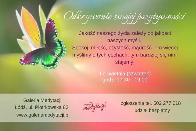 Odkrywanie Swojej Pozytywności. Galeria Medytacji w Łodzi