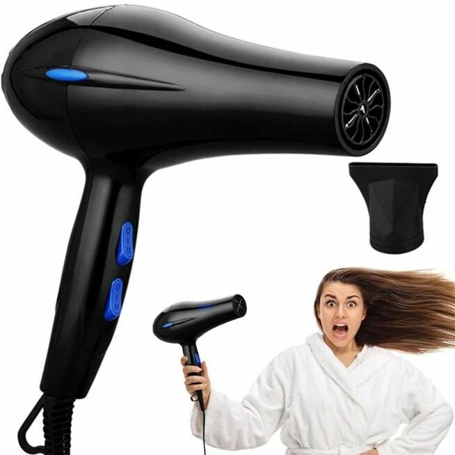 SUSZARKA DO WŁOSÓW 2200W Z JONIZACJĄ, DYFUZOREM, ZIMNYM NAWI