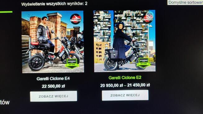 Elektryczny motorower Garelli Ciclone 50cm3+Nowy-FV23%