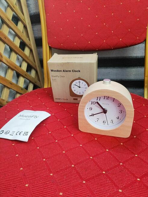 Zegarek Drewniany zegar z drewna Budzik analogowy kwarcowy