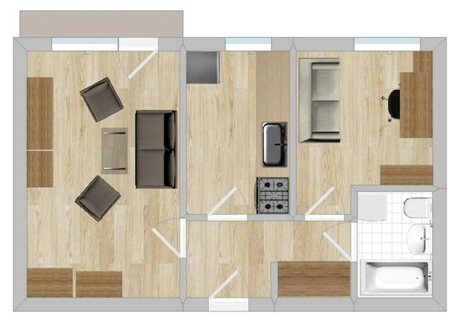 Wynajmę jasne 2 pokoje, Zamkowa 8a