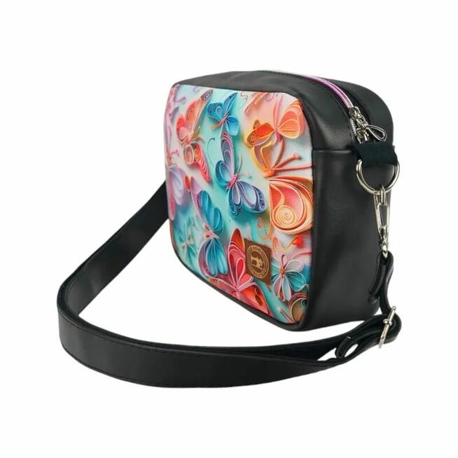 Torebka Motyle Kolorowe - Modna Torebka Prostokątna