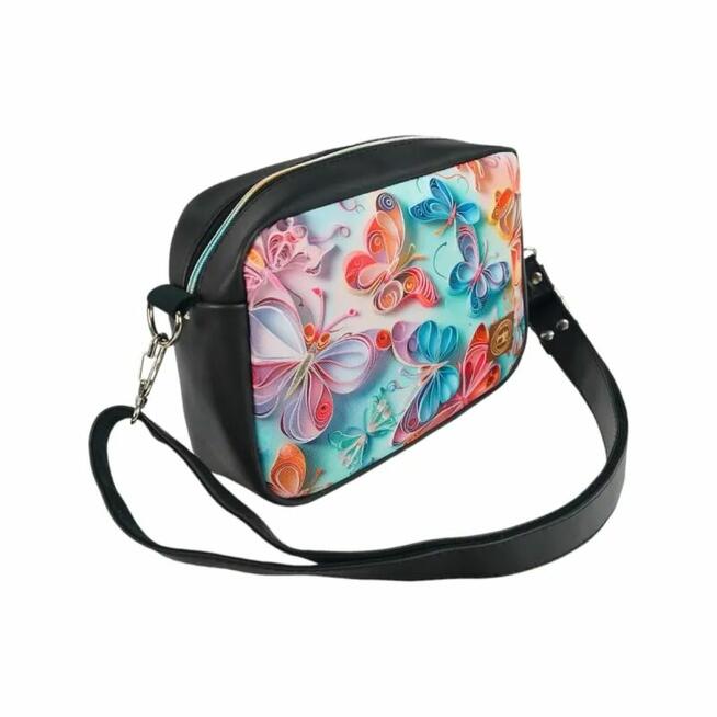 Torebka Motyle Kolorowe - Modna Torebka Prostokątna