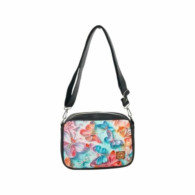 Torebka Motyle Kolorowe - Modna Torebka Prostokątna